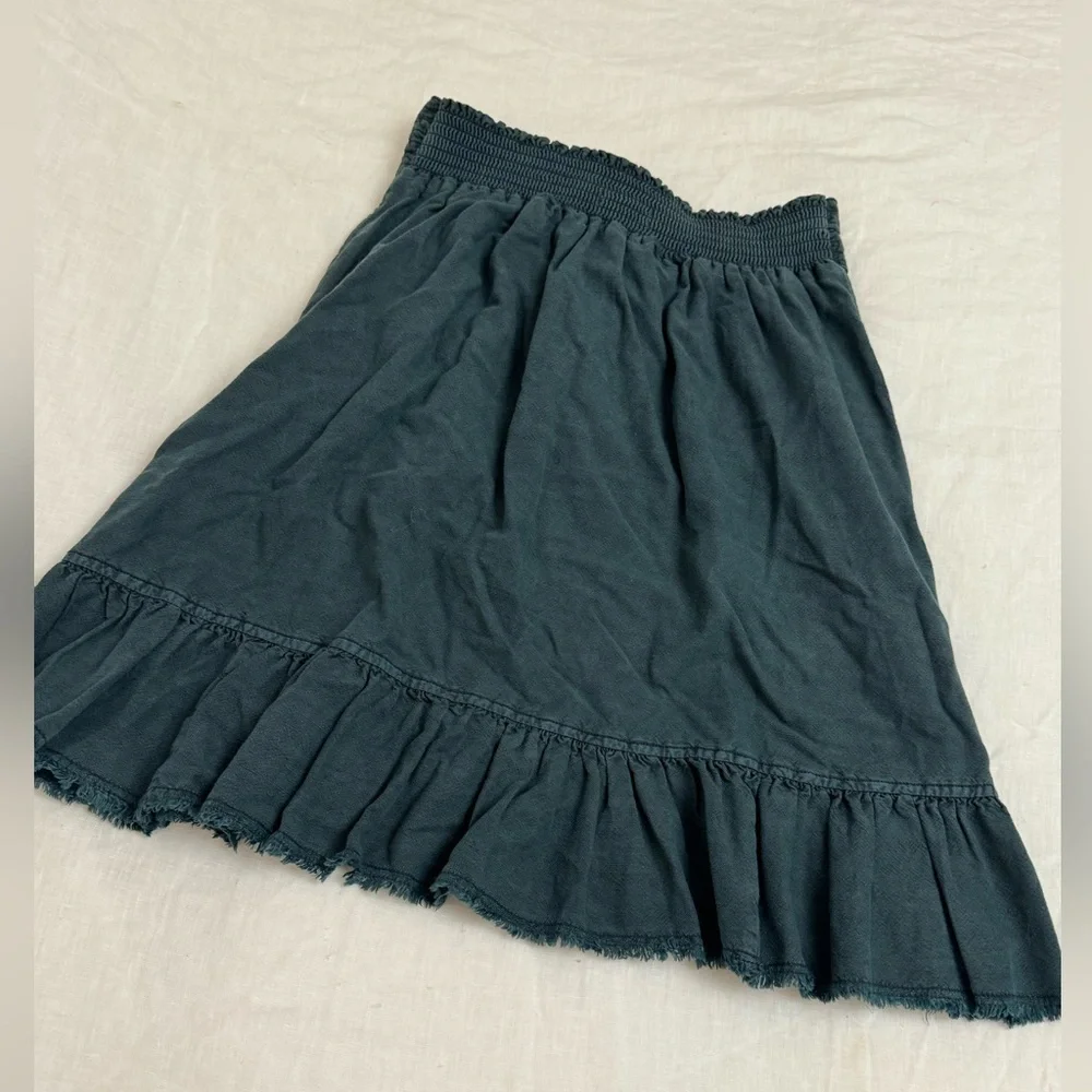 ANTHROPOLOGIE Pilcro Amora Ruffled Mini Skirt In Teal Blue Size XS Beach Coast - Picture 6 of 16